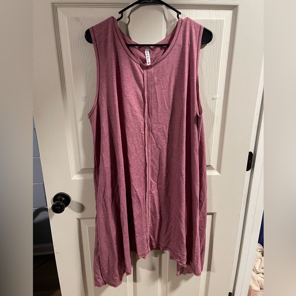 Elegant Sleeveless Pink Tank Top dress